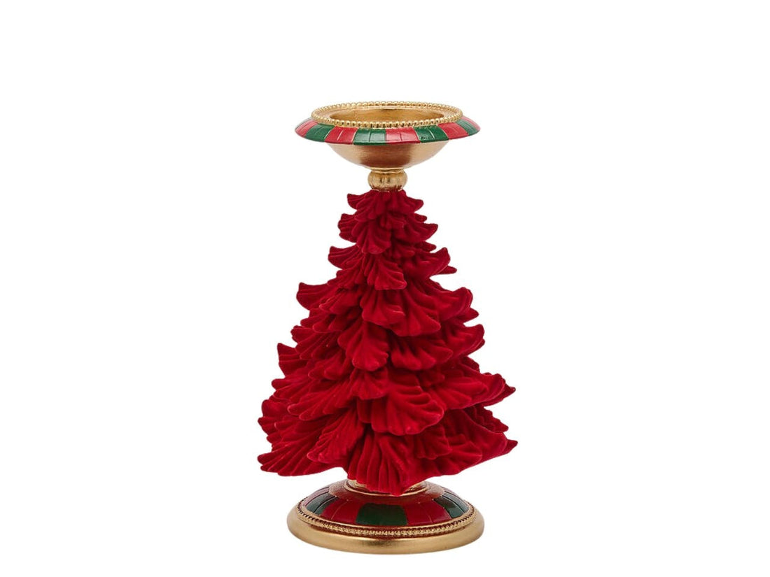 EDG Enzo De Gasperi Portacandela Pino Verde e Rosso H31 Ø19 cm – Decorazione di Natale