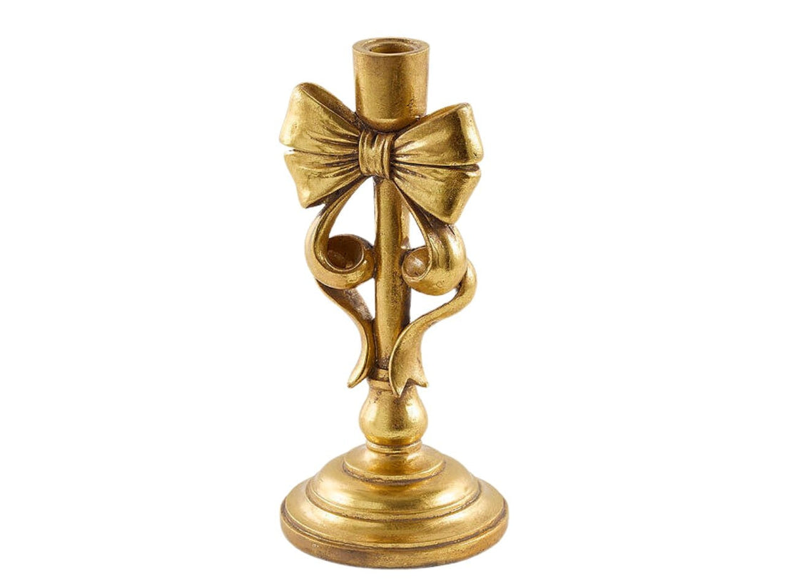EDG Enzo De Gasperi Portacandela Natalizio con Fiocco H24x11,5x11,5 cm Oro Scuro – Decorazione di Natale