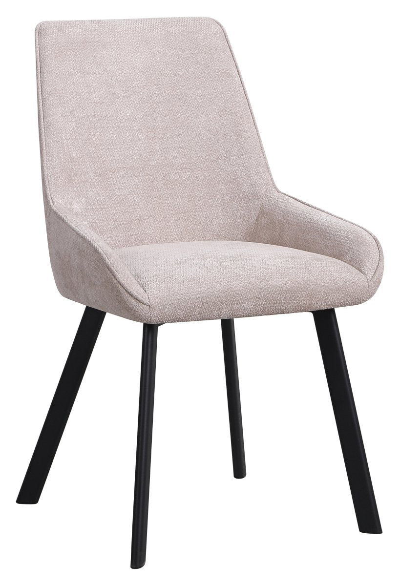 Dimo Sedia Kim in Tessuto Beige con Gambe in Metallo Nero 57 x 52 x 87 cm – Sedia Moderna da Pranzo e Soggiorno