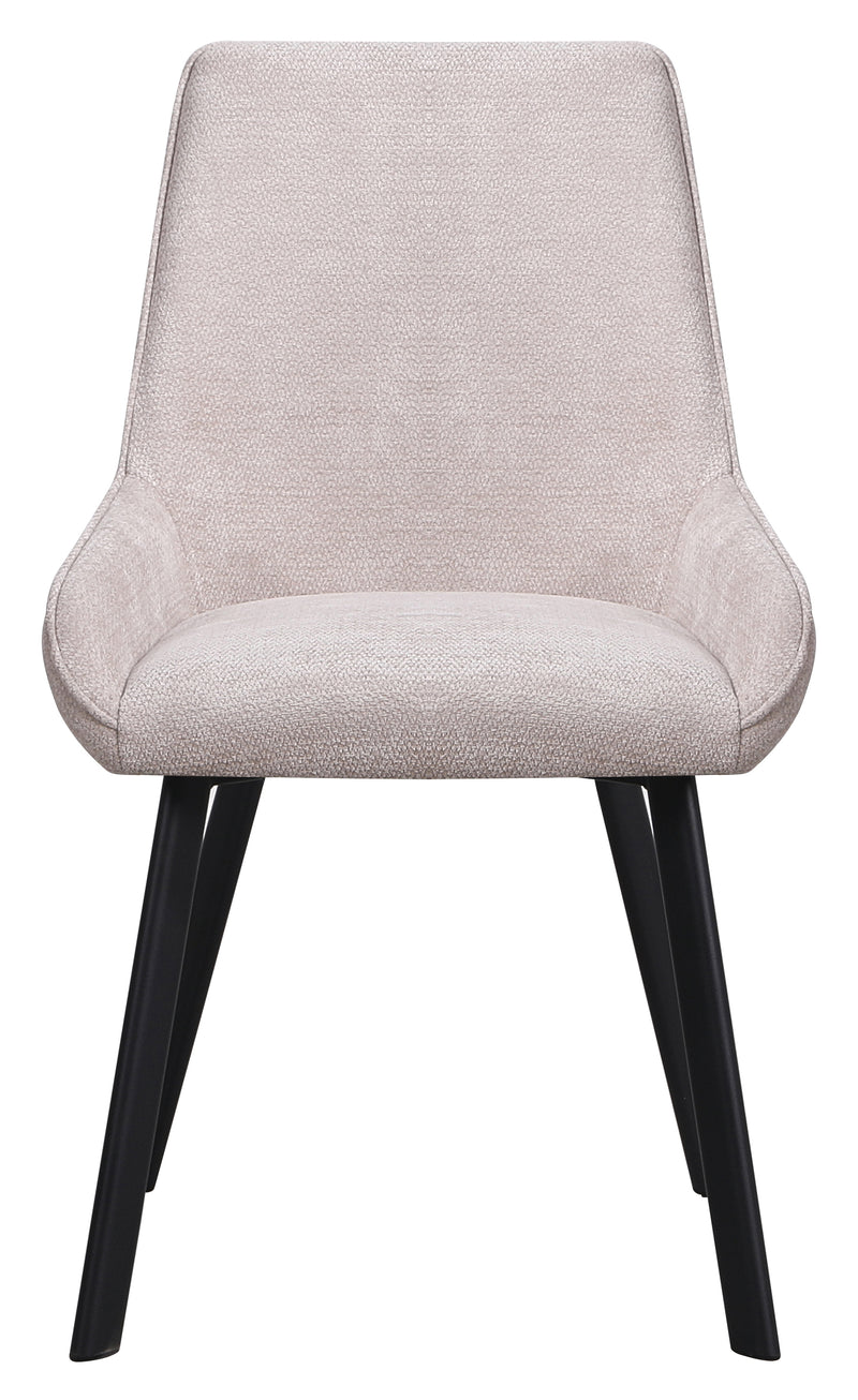 Dimo Sedia Kim in Tessuto Beige con Gambe in Metallo Nero 57 x 52 x 87 cm – Sedia Moderna da Pranzo e Soggiorno