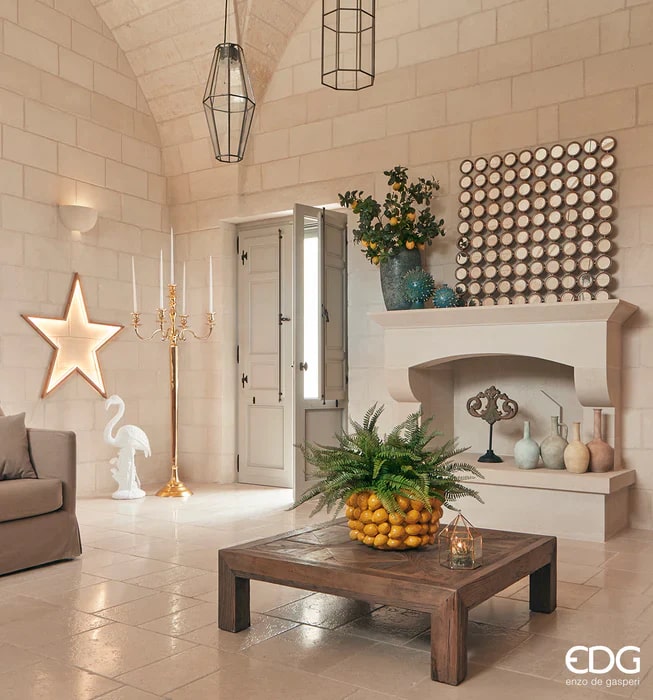 EDG Enzo De Gasperi Vaso Chakra Limoni H 24 Cm D 42 Cm Giallo 81 Frutti