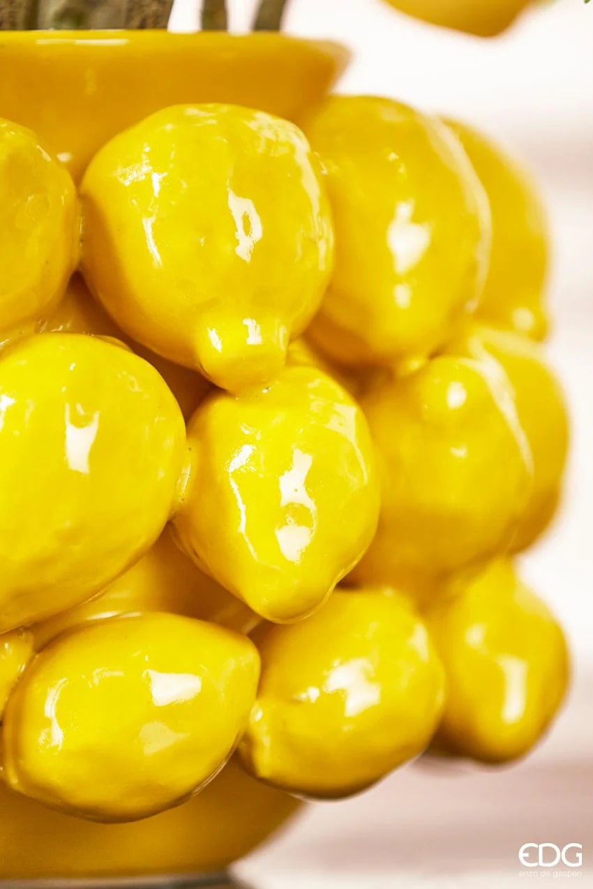 EDG Enzo De Gasperi Vaso Chakra Limoni H 19 Cm D 28 Cm 36 Frutti Giallo