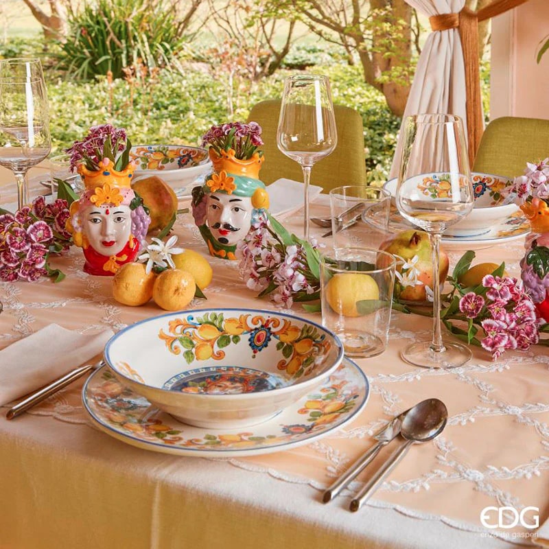 EDG Enzo De Gasperi Sicily Head Vase H 13 Cm His or Her 1 Pc Green