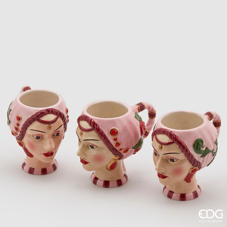EDG Enzo De Gasperi Tazza Sicily 3 Pezzi H12 Rosa Uso Alimentare