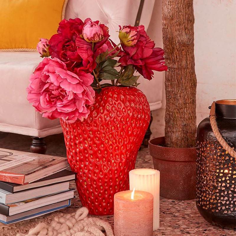 EDG Enzo De Gasperi Strawberry Chakra Vase H 37 Cm D 25 Cm Coral