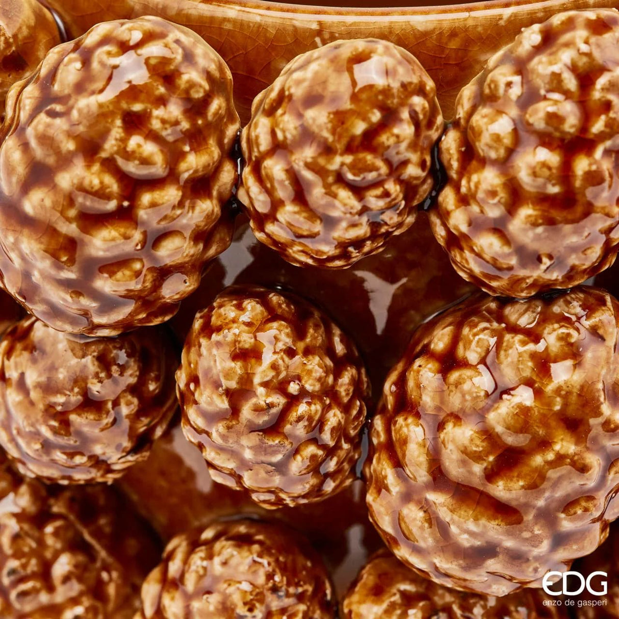 EDG Enzo De Gasperi Vaso Chakra Pigne H 18 Cm D 24 Cm Camel