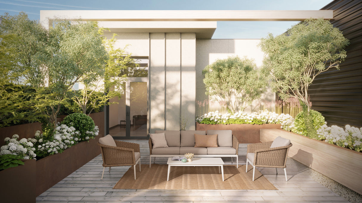 Bizzotto Set Salotto Oceana 4 Elementi Vapor Bianco