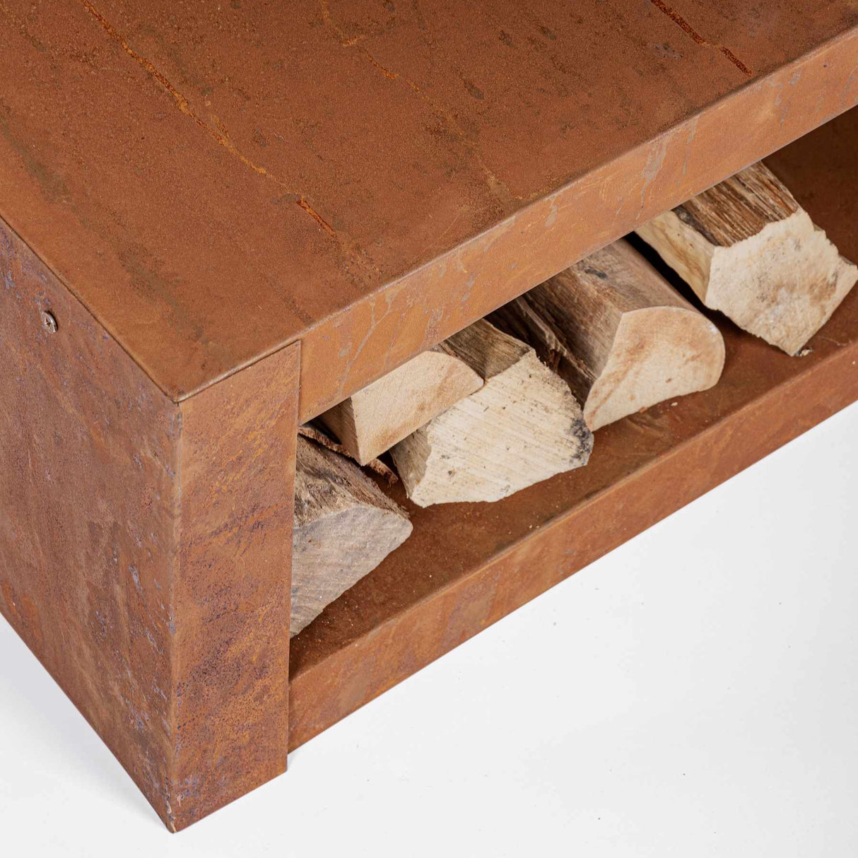 Bizzotto Bizzotto Feuerkorb mit Holzhalter „Efesto“, H 38 cm, B 70 cm, T 70 cm, Rostoptik, EAN 8051836466852