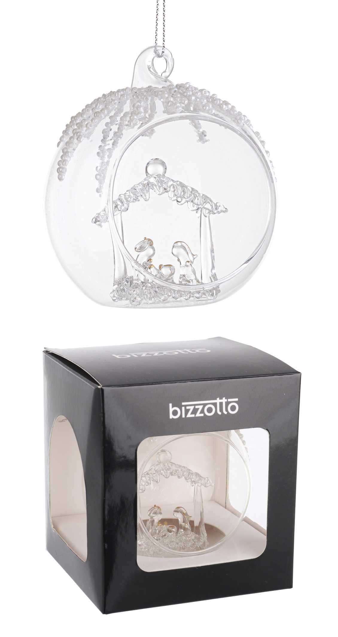 Bizzotto Sfera Aperta Natale Vetro Jeliel Natività D 8 Cm