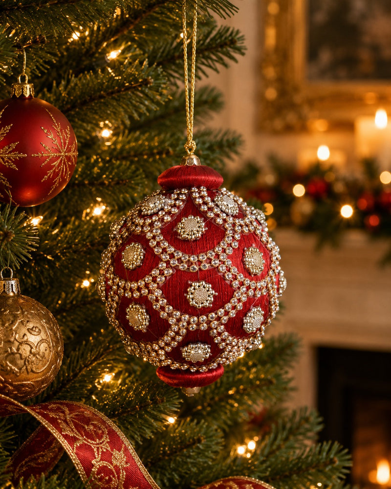 Bizzotto Sfera Crystal Rossa D80 | Pallina Natale L'Arcolaio