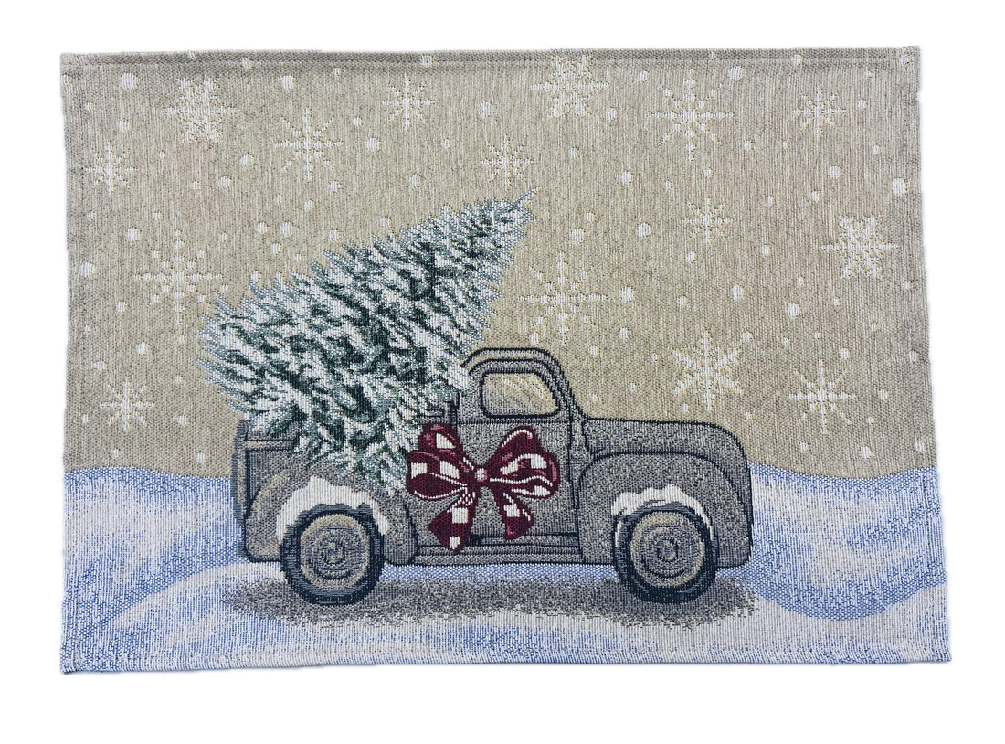 Bizzotto Tovaglietta Natalizia Motor Car 48x33 cm – Tovaglietta Americana Decorativa per la Tavola di Natale
