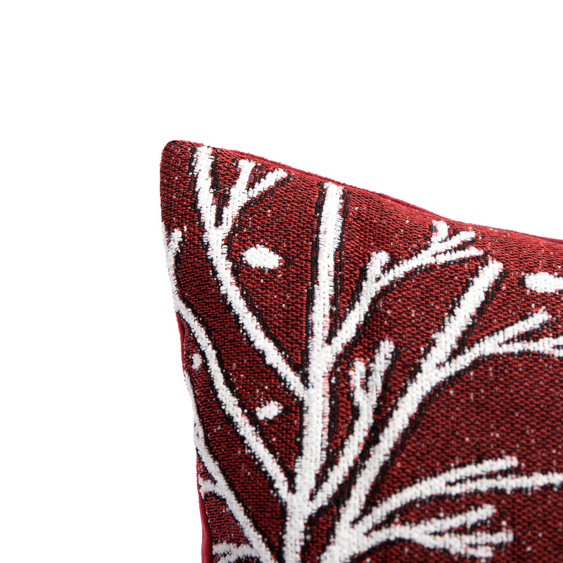 Bizzotto Cuscino Natalizio Snowlyn Paesaggio Rosso 30x50 cm – Cuscino Decorativo di Natale con Fodera e Imbottitura in Poliestere