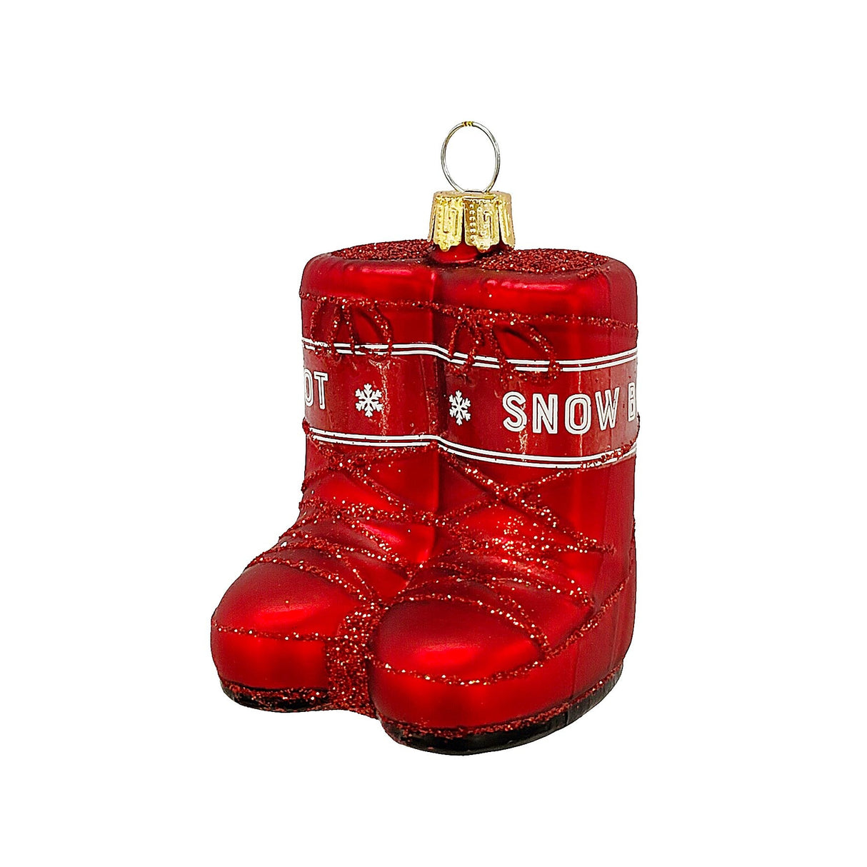 Bizzotto Pendaglio in Vetro Courmayeur Snow Boot H 11 cm Decorazione per Albero di Natale