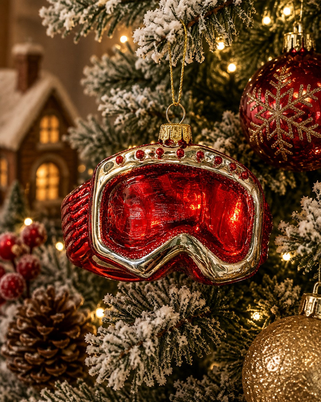 Bizzotto Pendaglio in Vetro Courmayeur Maschera H 6 cm Decorazione per Albero di Natale