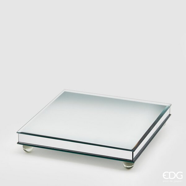 EDG Enzo De Gasperi Alzata Specchio con Piedi H 5 x 25 x 25 Silver