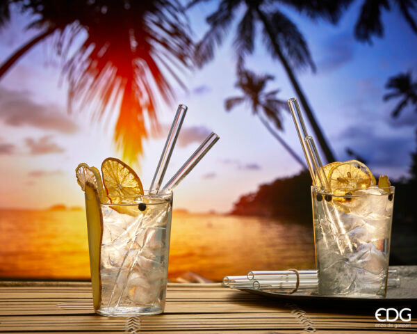 EDG Enzo De Gasperi Cannuccia Conf. 6Pezzi + Spazzolino H23 D1 Natural Trasparente