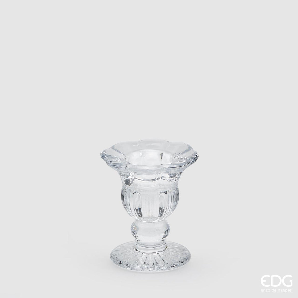 EDG Enzo De Gasperi Tulip Candle Holder H10 D9 Natural Transparent