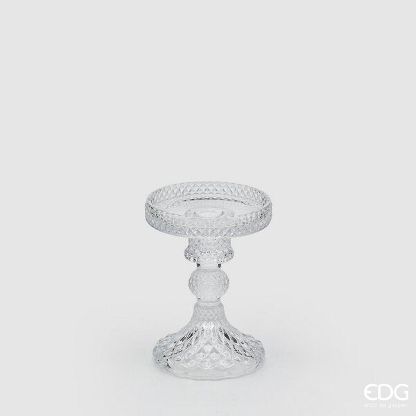 EDG Enzo De Gasperi Classic Candle Holder H 11.8 Cm D 8.8 Cm Natural Transparent