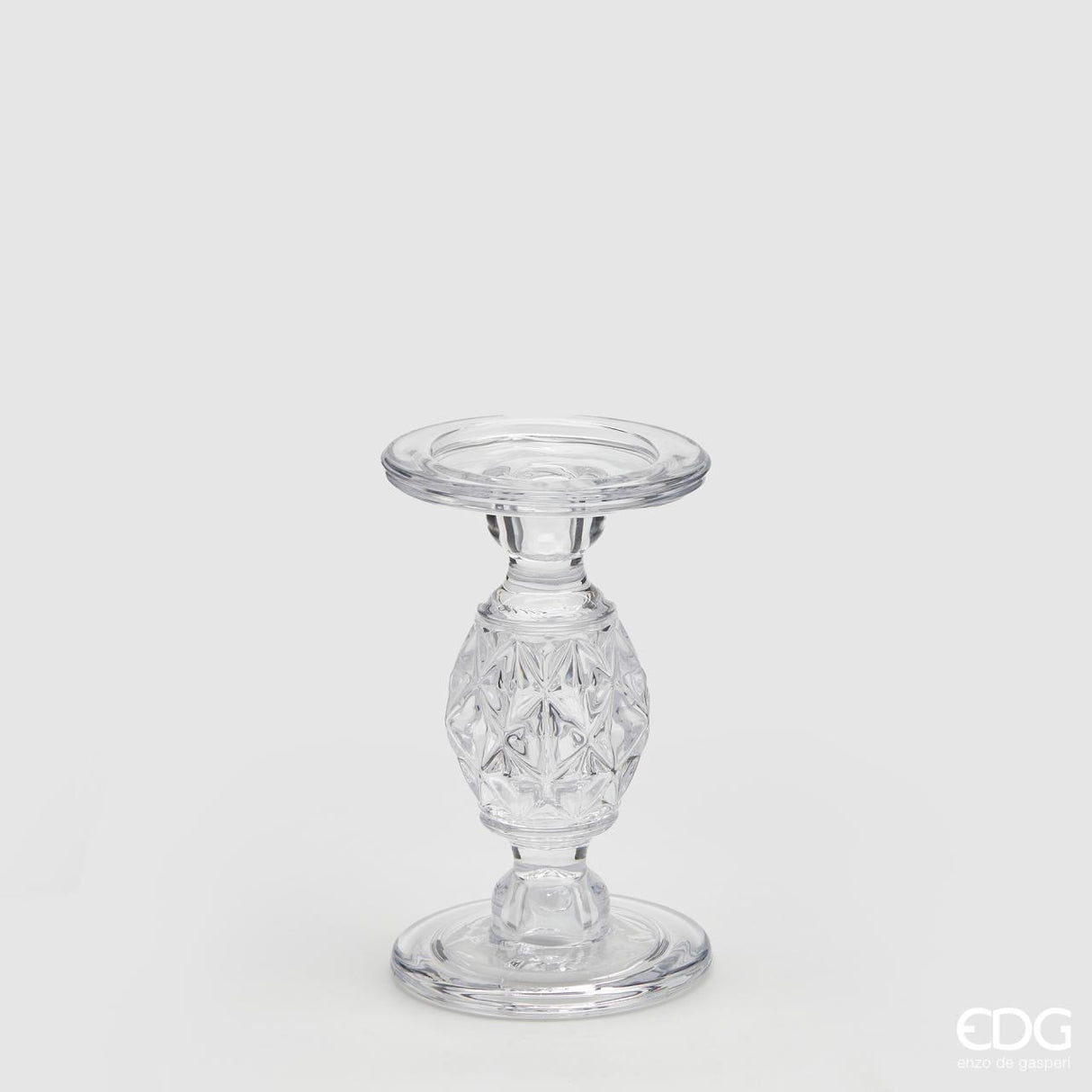 EDG Enzo De Gasperi Candle Holder Gemma H20 D11 Natural Transparent
