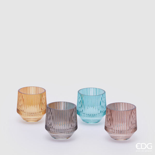EDG Enzo De Gasperi Striped Candle Holder H8 D8 1 Assorted Piece