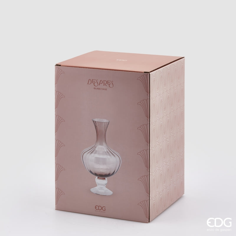 EDG Enzo De Gasperi Vaso Anfora Righe H 30 Cm D 20 Cm Scatola Regalo Antique Pink