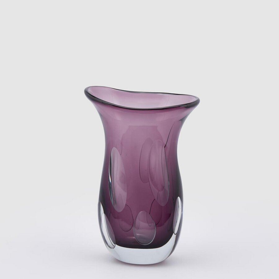 Vaso In Vetro Altezza 30 Cm, Oro Lucido, Forma A Bolla, Per Fiori O Arredo, Ram Designs