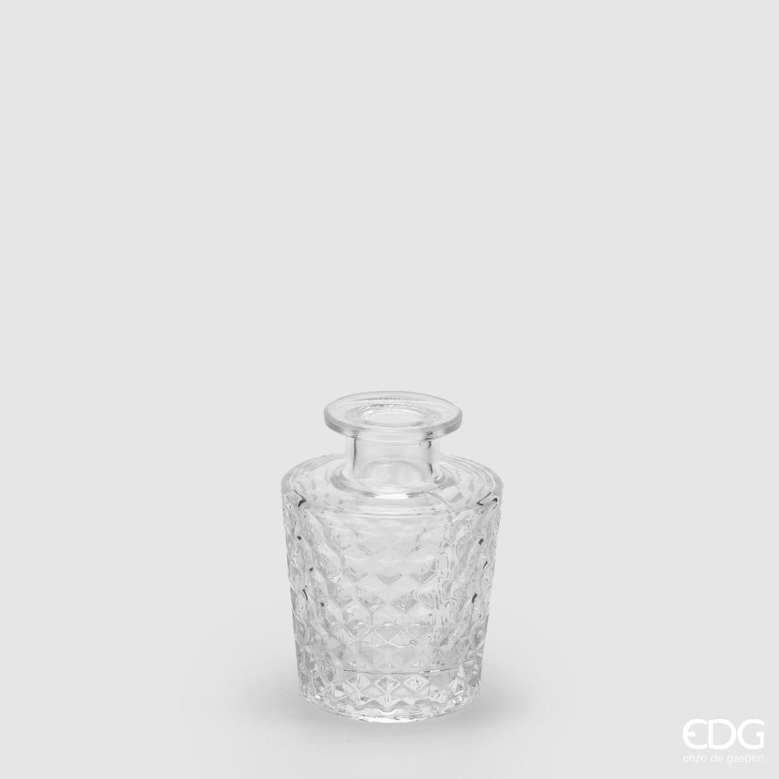 EDG Enzo De Gasperi Vaso Bottiglia Svasato Rombi H10 D7 Natural Trasparente