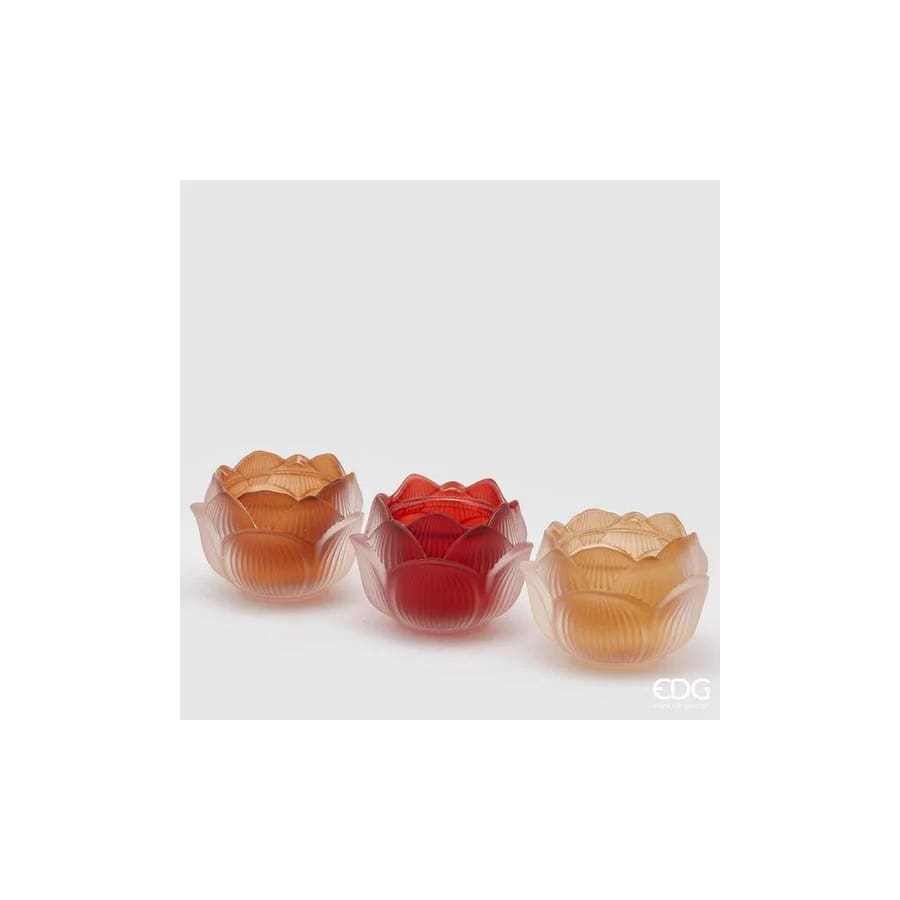 EDG Enzo De Gasperi Portacandela Loto H7,5 D10,5 Multicolor 3 Pezzi