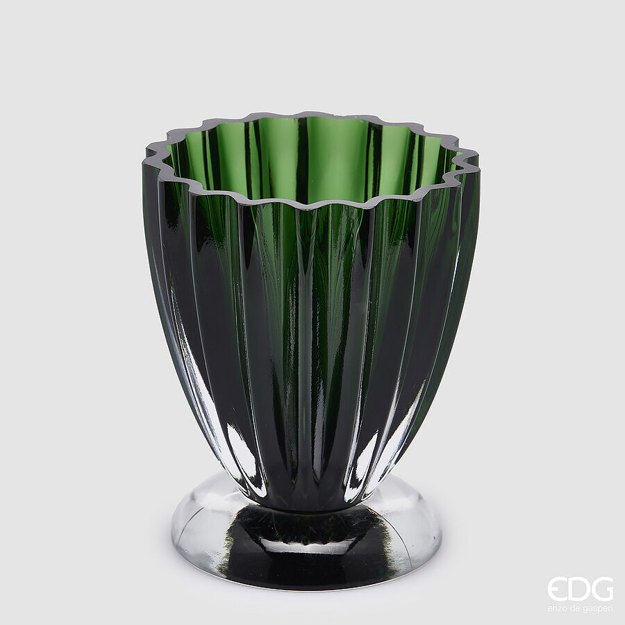 edg enzo de gasperi edg enzo de gasperi vaso glory h 175 cm d 14 cm vetro dark green ean 8059824355577