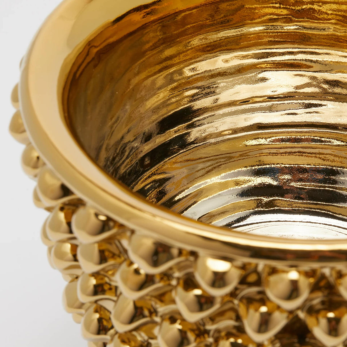 EDG Enzo De Gasperi Vaso Fenice Pigna con Piede H 24,5 Cm D 28 Cm Colore Oro