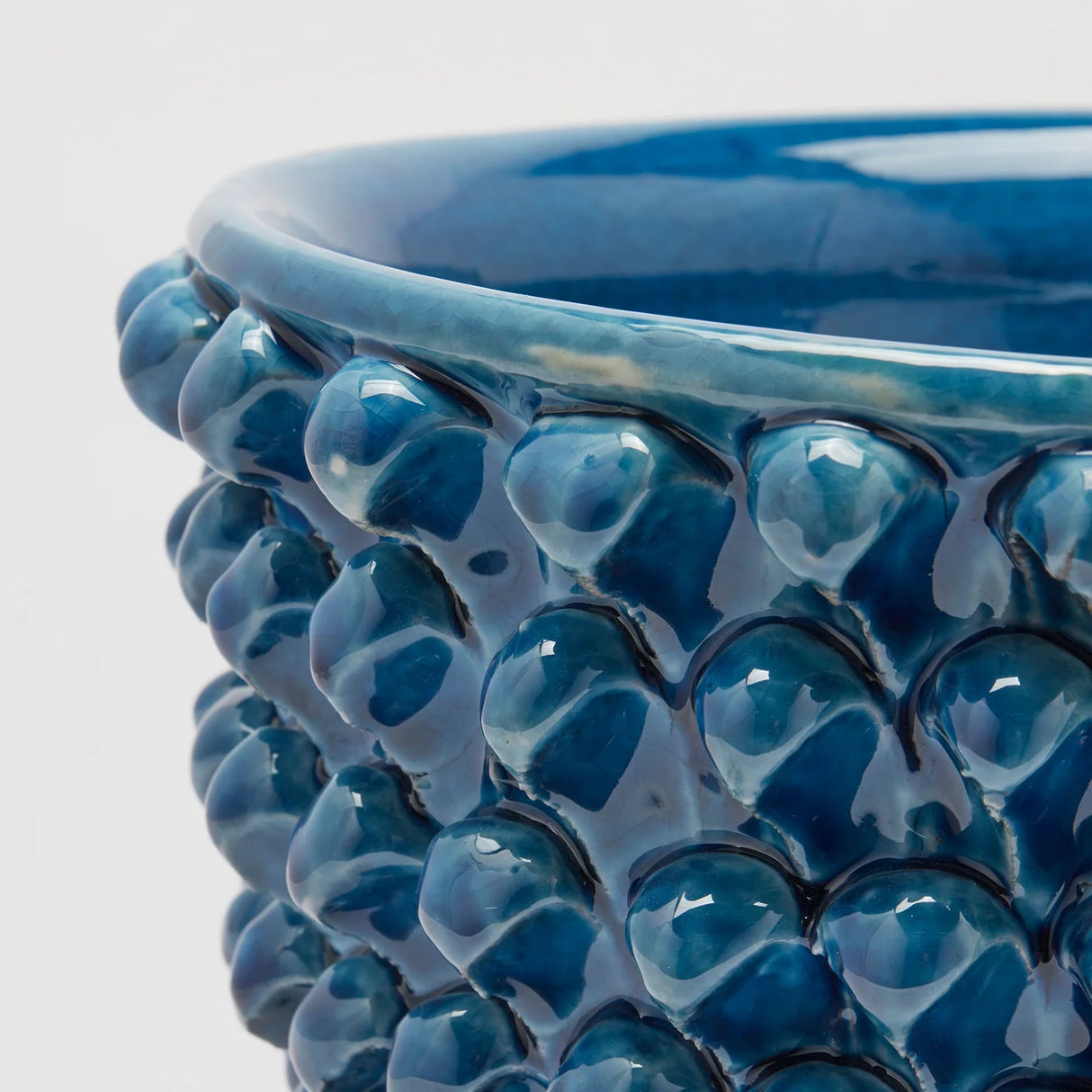 EDG Enzo De Gasperi Fenice Pinecone Vase with Foot H 24.5 Cm D 40 Cm Blue Color