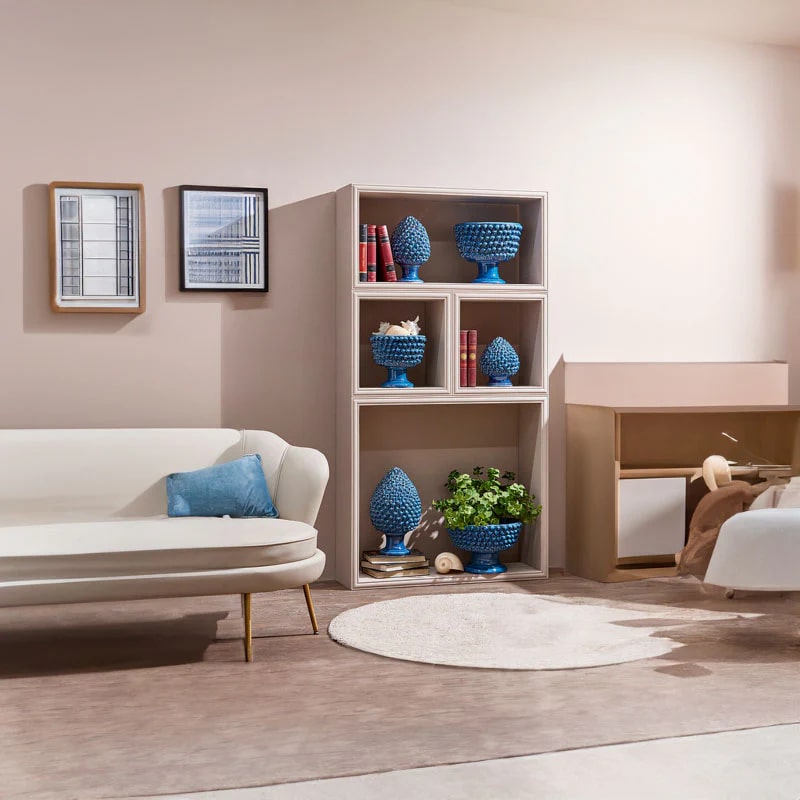 EDG Enzo De Gasperi Fenice Pinecone Vase with Foot H 24.5 Cm D 40 Cm Blue Color