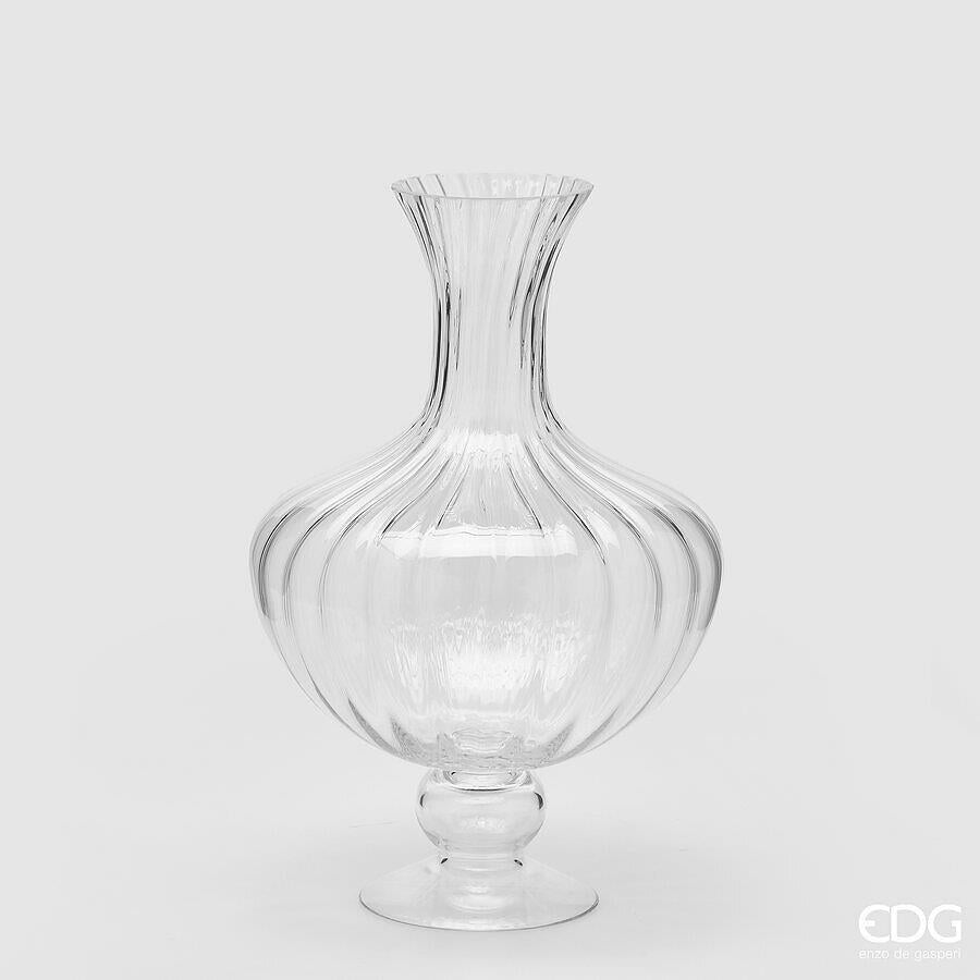 edg enzo de gasperi edg enzo de gasperi vaso anfora righe h 40 cm d 26 cm vetro natural trasparente ean 8059824431288