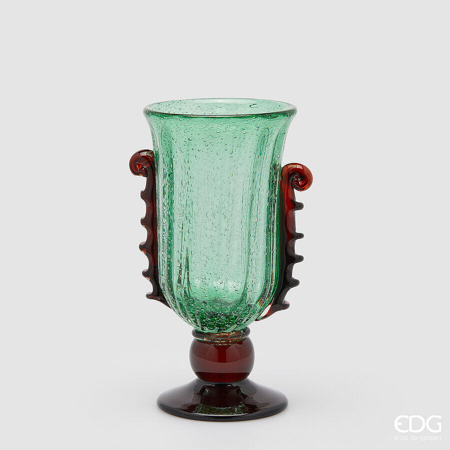 edg enzo de gasperi edg enzo de gasperi vaso corinto coppa h 35 cm l 225 cm l 18 cm vetro green ean 8059824456328