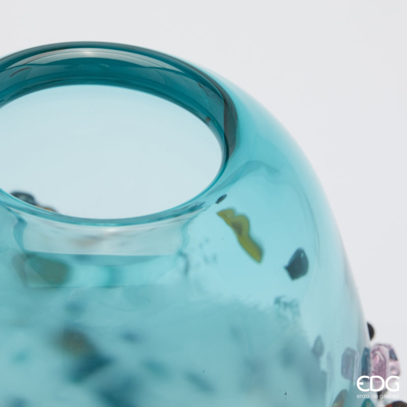 edg enzo de gasperi edg enzo de gasperi vaso gemme ovale h 25 cm l 18 cm l 15 cm vetro turquoise ean 8059824484611