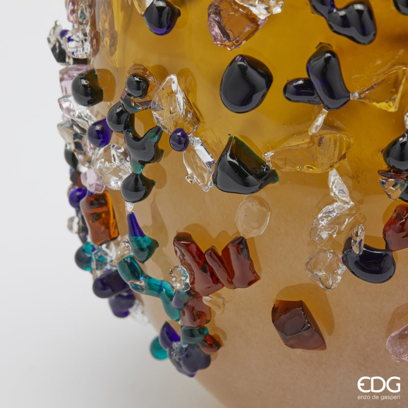 edg enzo de gasperi edg enzo de gasperi vaso gemme ovale h 29 cm l 21 cm l 17 cm vetro amber ean 8059824456465