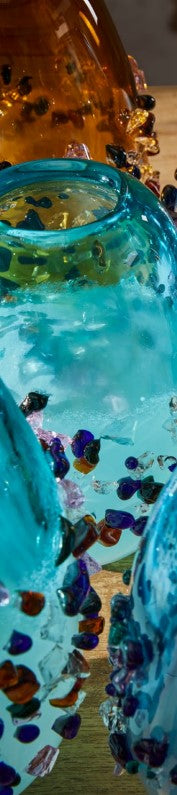 edg enzo de gasperi edg enzo de gasperi vaso gemme ovale h 29 cm l 21 cm l 17 cm vetro turquoise ean 8059824484598