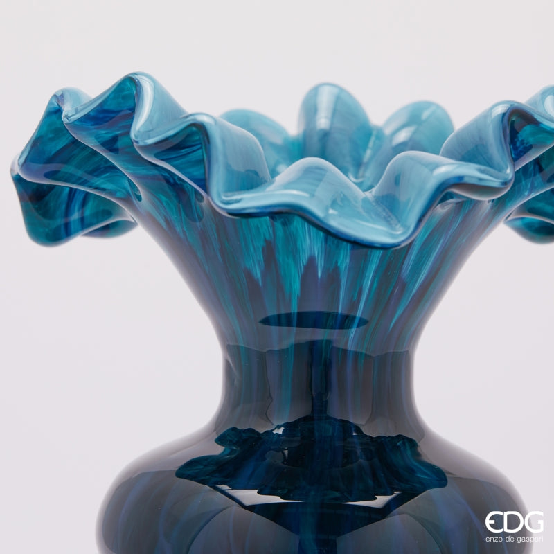 edg enzo de gasperi edg enzo de gasperi vaso macula bottiglia h 31 cm d 19 cm vetro blue ean 8059824485274