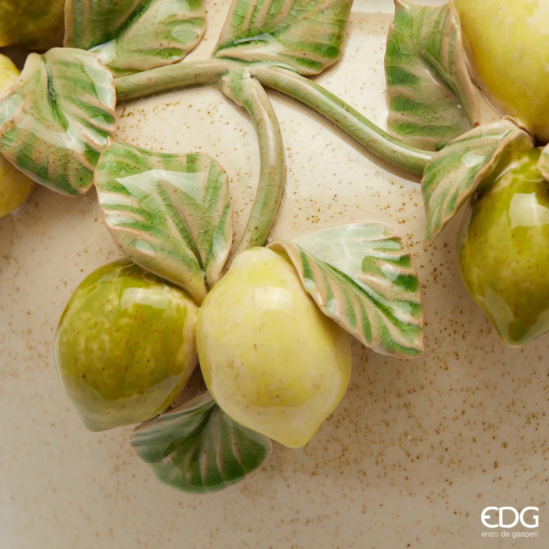 EDG Enzo De Gasperi Vaso Freaky Limoni Ciotola H 15,5 Cm D 19,5 Cm Ceramica Waterproof Yellow Green