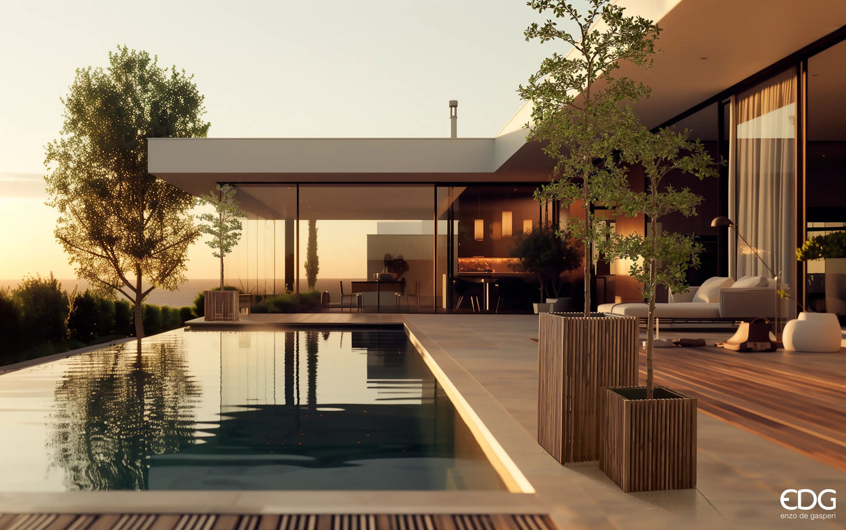 edg enzo de gasperi edg enzo de gasperi vaso listelli qudrato legno di acacia grey 50 x 51 x 51 cm ean 8059824484192