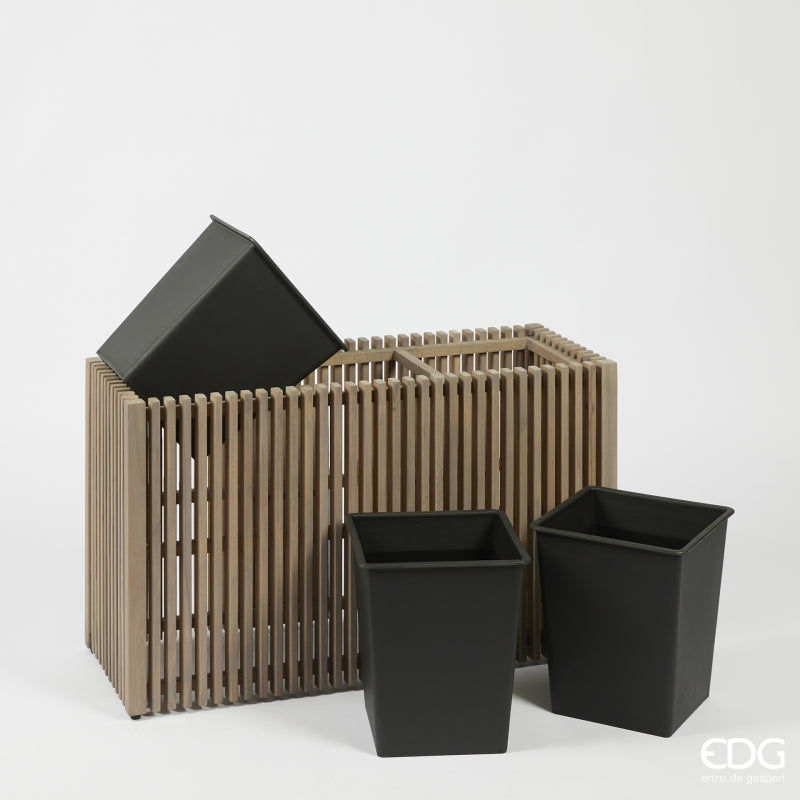 edg enzo de gasperi edg enzo de gasperi vaso listelli rettangolare legno di acacia grey h 50 x 86 x 33 cm ean 8059824484697