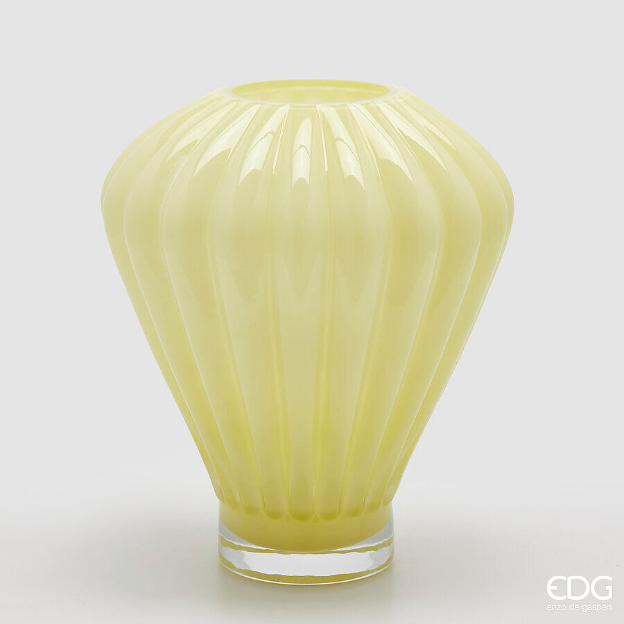 edg enzo de gasperi edg enzo de gasperi vaso diamante h 35 cm d 30 cm vetro light yellow ean 8059824537249