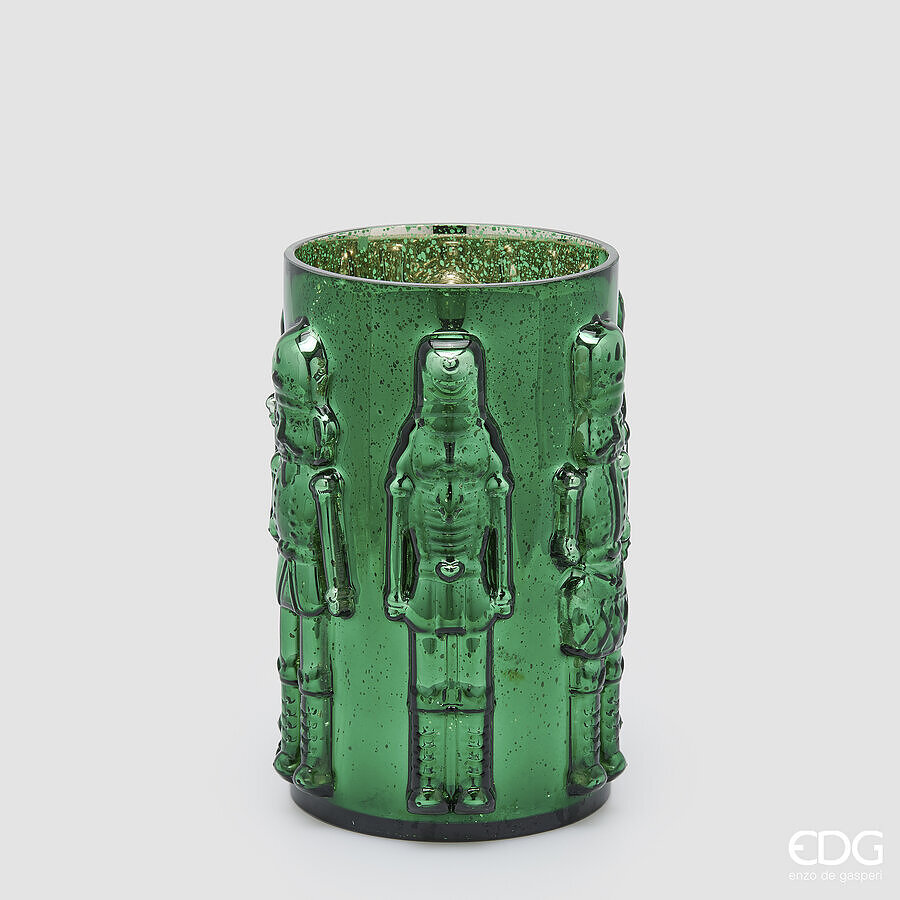 EDG Enzo De Gasperi Vaso Soldatino Cilindro Green H25 Ø15 cm – Decorazione di Natale