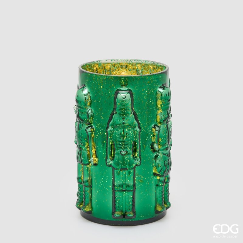 EDG Enzo De Gasperi Vaso Soldatino Cilindro Green H25 Ø15 cm – Decorazione di Natale