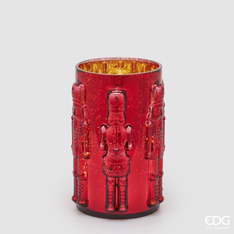 EDG Enzo De Gasperi Vaso Soldatino Cilindro Rosso H25 Ø15 cm – Decorazione di Natale