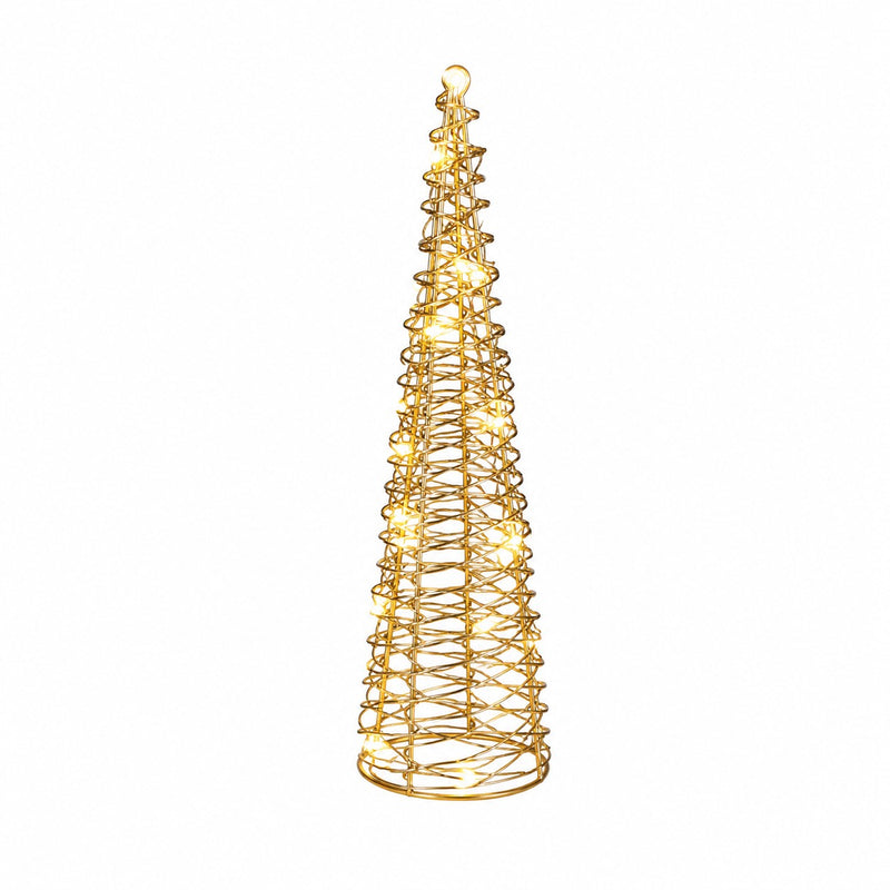 Ad Trend Albero di Natale Oro 30 LED H 60 Cm a Batteria Luce calda