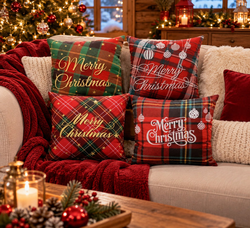 Ad Trend Cuscino Natalizio Decorativo in Tessuto Assortito 45x45 cm 1 Pz – Accessorio d'Arredo per Divano e Casa di Natale