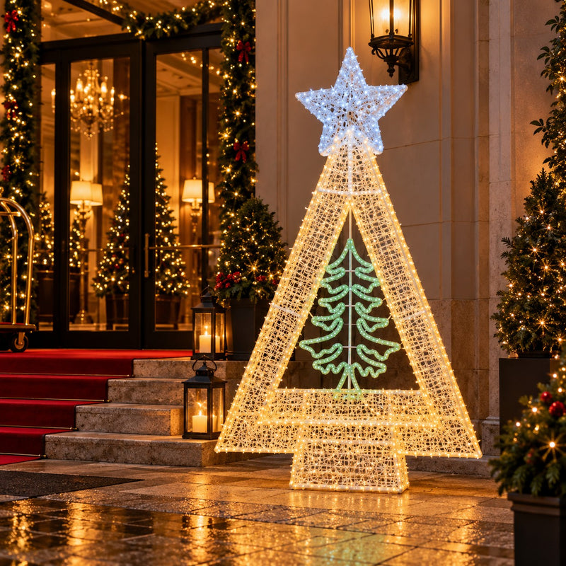 Ad Trend Albero di Natale Luminoso 1482 LED da Esterno 130x130xH205 cm – Decorazione Natalizia