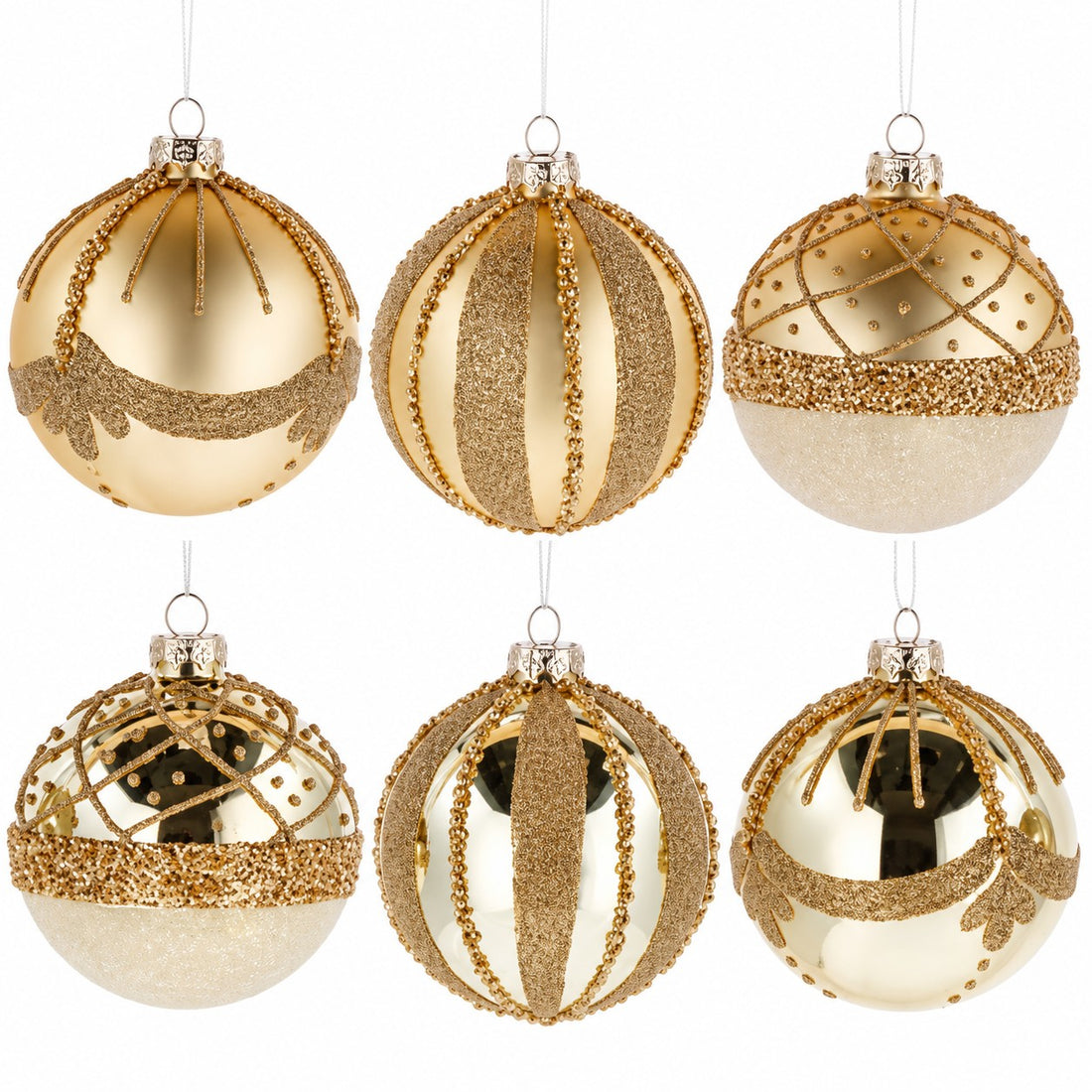 Ad Trend Pallina di Natale in Vetro Oro Ø8 cm Assortita 1 Pz – Addobbo Natalizio