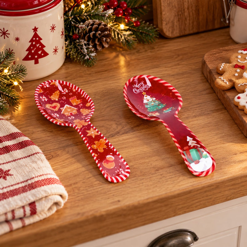 Ad Trend Portacucchiaio Natalizio in Melamina Assortito 10x28xH3 cm 1 Pz – Accessorio Cucina di Natale